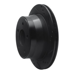 Chevrolet S10 Brake Rotor (1) - Rear Right - R1 Concepts - Drilled & Slotted - Black - `97-`05